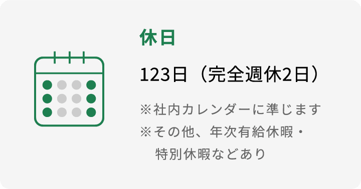 休日 123日(完全週休2日)